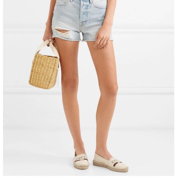 GUCCI logo printed canvas espadrilles flats - Picture 3 of 9